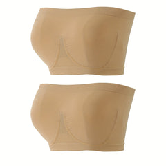 2pcs Strapless Bandeau Bras Soft Stretch Everyday Bra Women's Lingerie