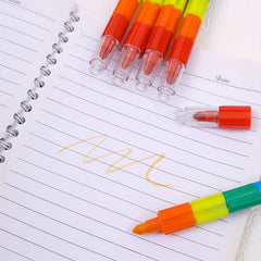 6pcs Vibrant Block Crayons for Kids - Festive Art Supplies with Holders