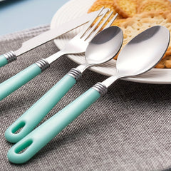 24 PCS Stainless Steel Cutlery Set with Wire Rack