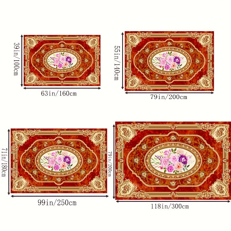 Boho Anti Fatigue Kitchen Vintage Absorbent Non Slip Rugs Flower Floor Mat