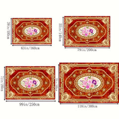 Boho Anti Fatigue Kitchen Vintage Absorbent Non Slip Rugs Flower Floor Mat