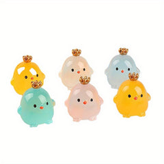 6pcs Luminous Chicken Crown Ornament Toy Micro Landscape Mini Figure Model