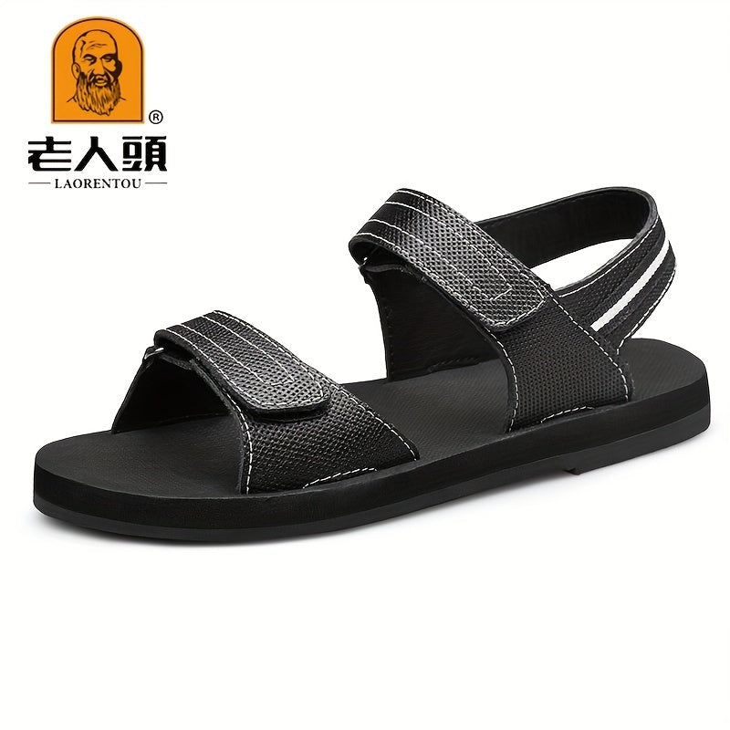 LAORENTOU Men's Leather Non Slip Sandals Summer