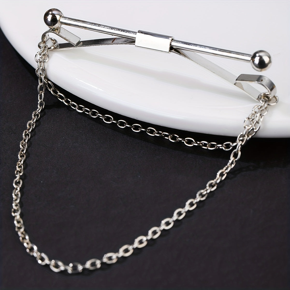 Men's Tie Chain Collar Clip Collar Pin Shirt Buckle
