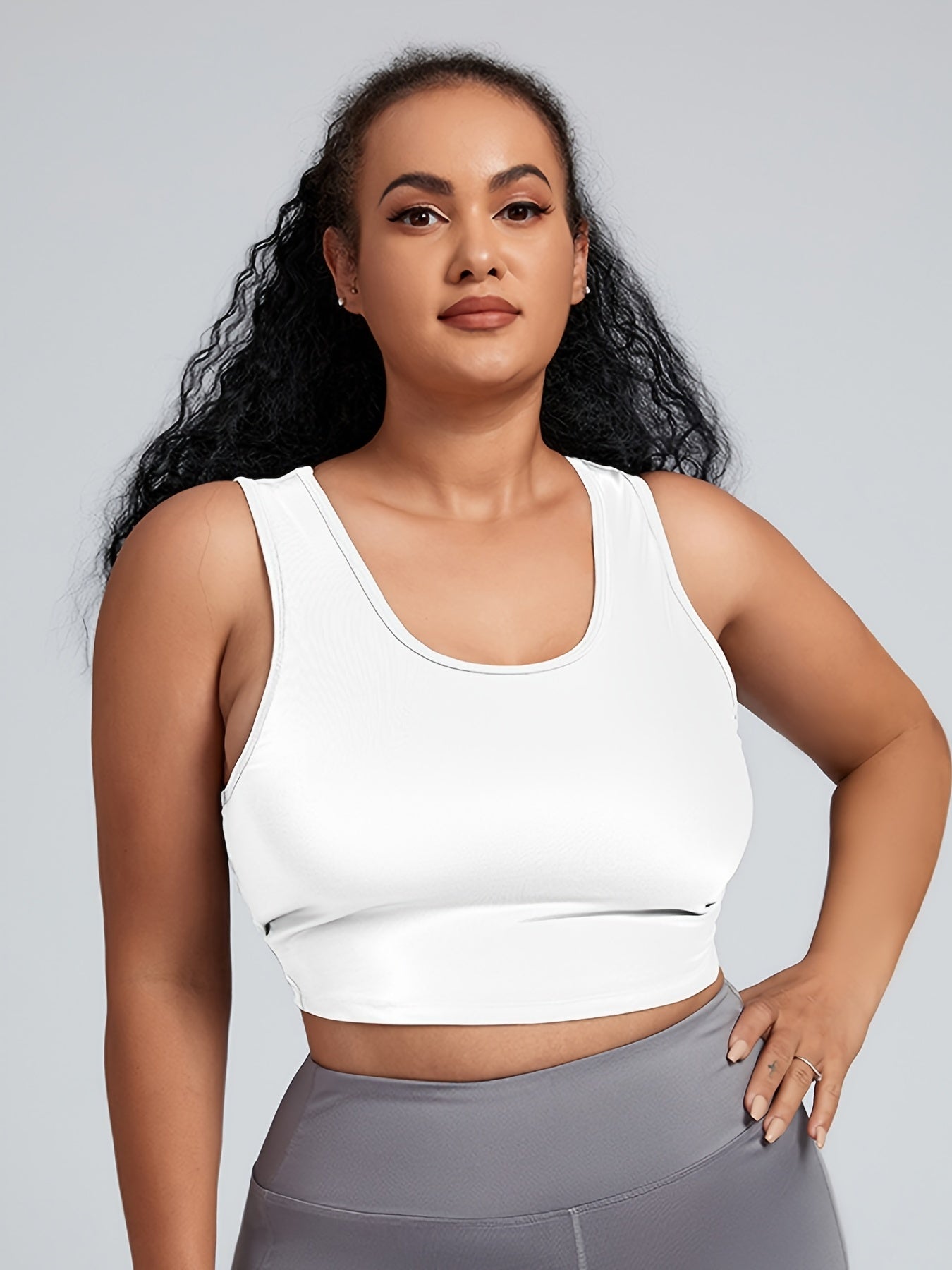 Quick Dry Sweat Absorbing Solid Yoga Sports Bra Women's Plus