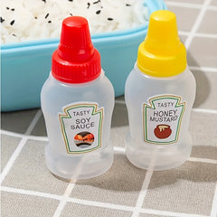 2pcs Mini Plastic Squeeze Pot Sauce Bottles for Home Kitchen