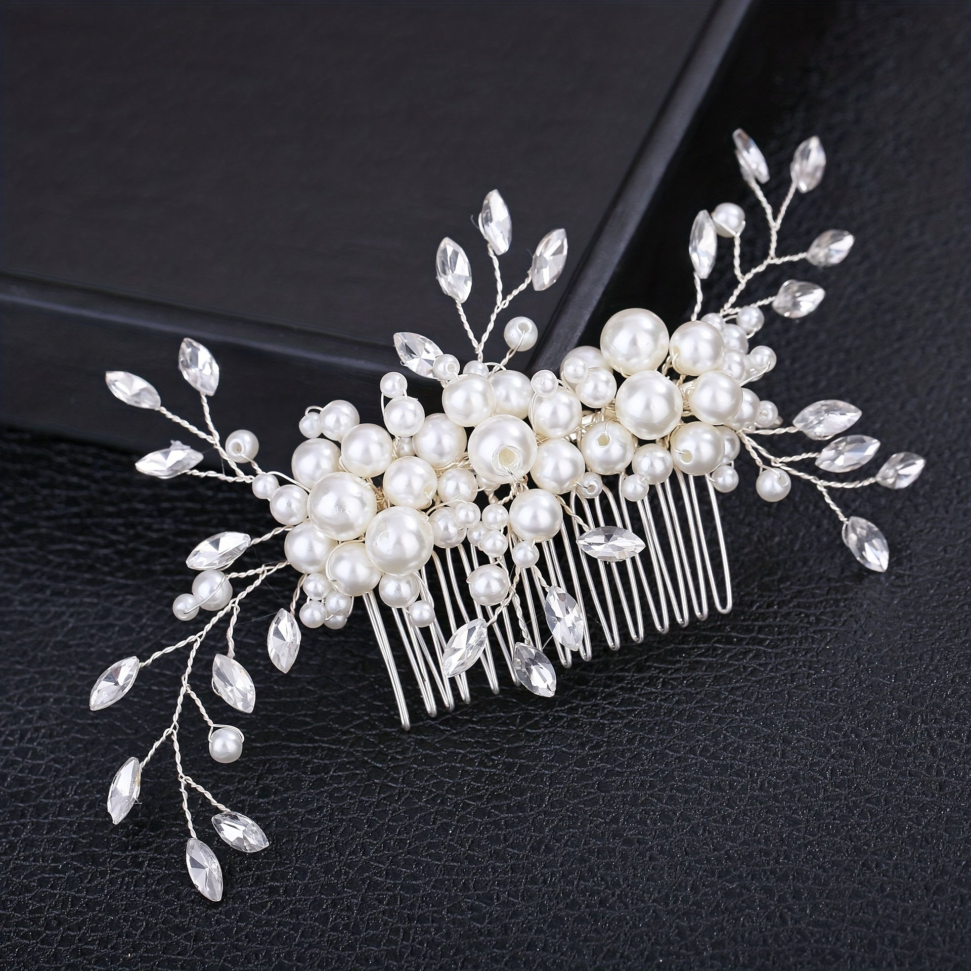 Bridal Crystal Faux Pearl Hair Comb Wedding Hair Accessories