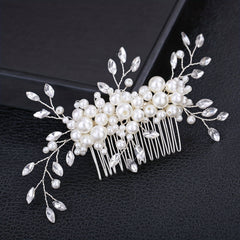 Bridal Crystal Faux Pearl Hair Comb Wedding Hair Accessories