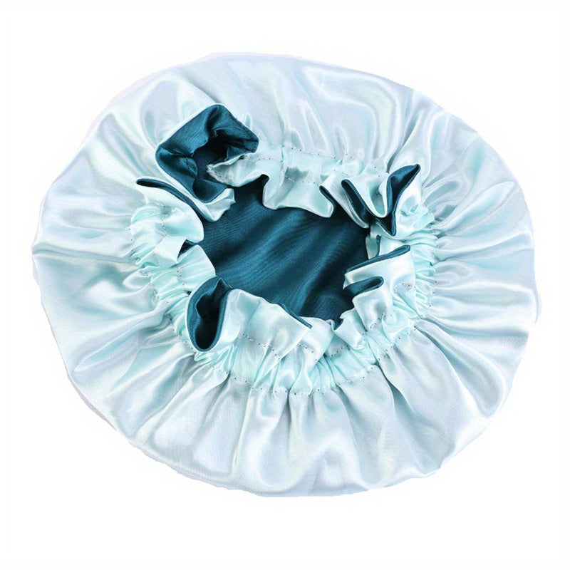 Silky Satin Bonnet Double Layer Adjustable Sleep Cap Night Turban