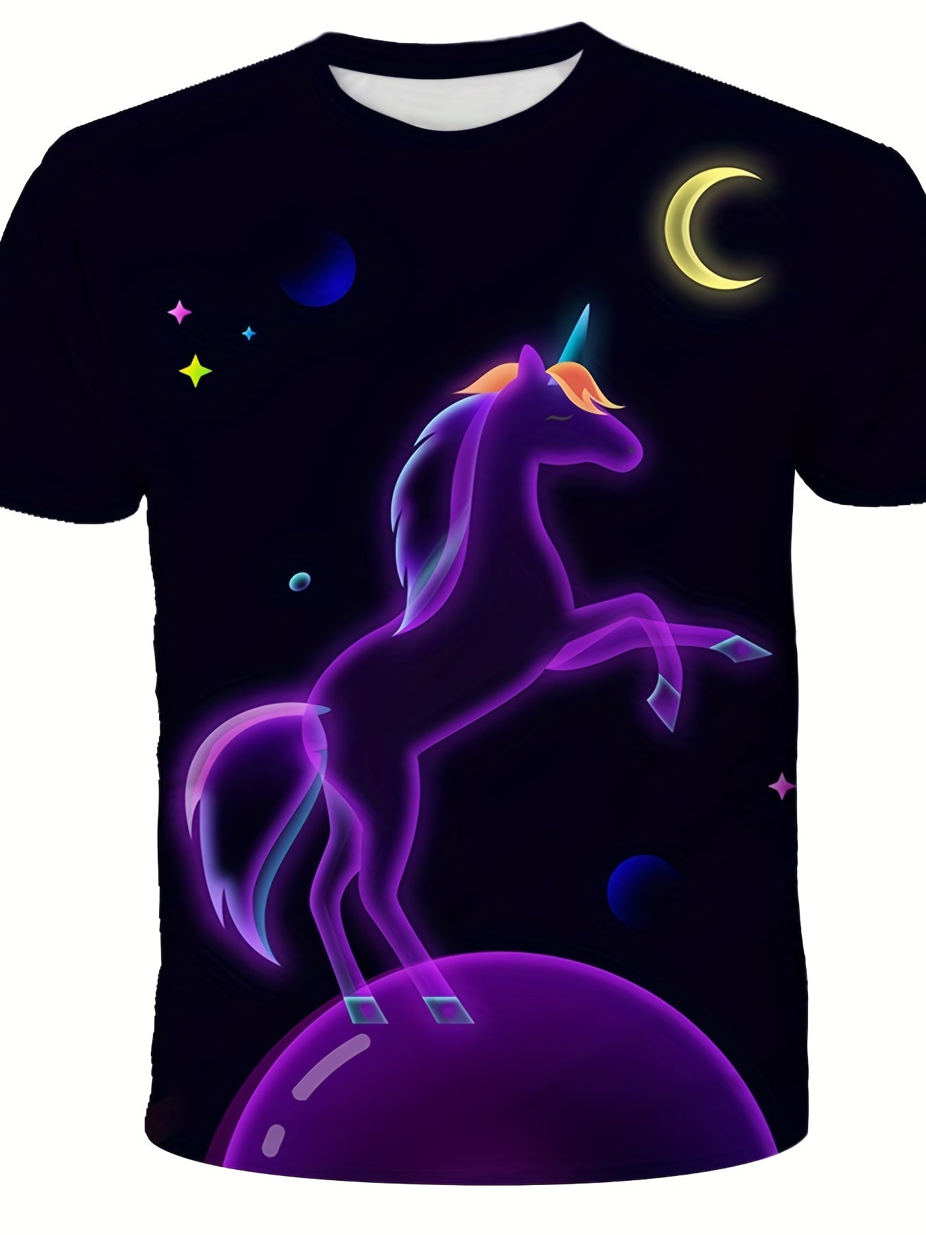 Adorable Pony Graphic T Shirt for Girls 3D Digital Print Short Sleeve Tee