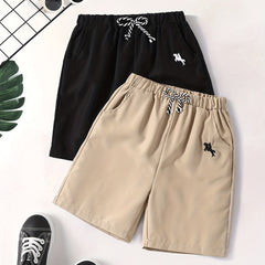 2pcs Boys Horses Print Shorts for Summer Kids Clothes