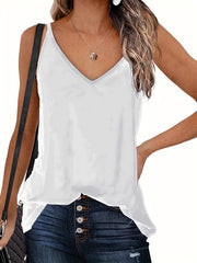 Summer V Neck Cami Top Backless Spaghetti Strap