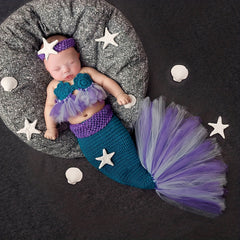 3 Piece Mermaid Photography Dress for Baby's First Swim