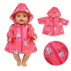 18" Girl Doll Onesie Clothes & Accessories Set