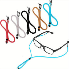 5 Pairs Adjustable Leather Eyeglass Straps Anti-Slip Chains with Ear Hooks