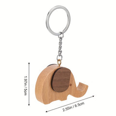 Elephant Cartoon Keychain Wooden Phone Holder Backpack Pendant