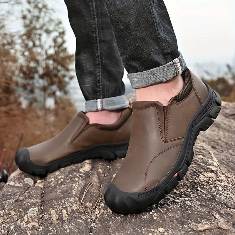 Men's Slip On Hiking Boots Non Slip Outdoor Trekking Shoes