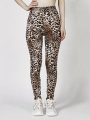 Leopard Print Skinny Leggings High Waist Casual Stretchy Leggings