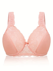 3-Pack Lace Full Cover Underwire Bras Set - Plus Size