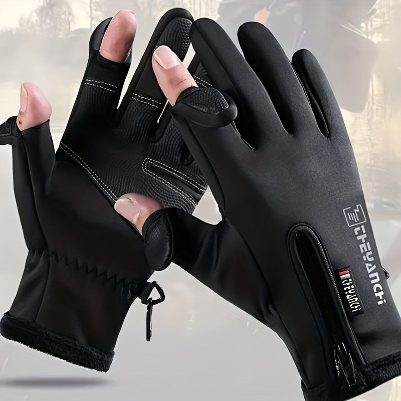 Waterproof Warm Fishing Gloves Non slip Windproof Gloves Winter Fishing Cycling