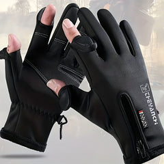 Waterproof Warm Fishing Gloves Non slip Windproof Gloves Winter Fishing Cycling