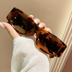 Retro Rectangle Sunglasses Tortoiseshell UV400 Summer Beach Party