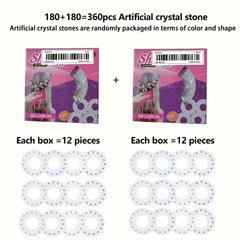 360pcs Crystal Stones Artificial Diamonds for Crafts Hair Shoes Handbags
