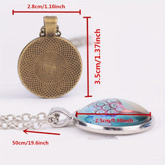 Vintage Round Eye Pendant Necklace Holiday Gift