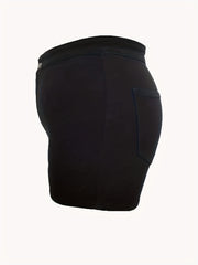 Plus Size Solid High Rise Stretch Denim Shorts