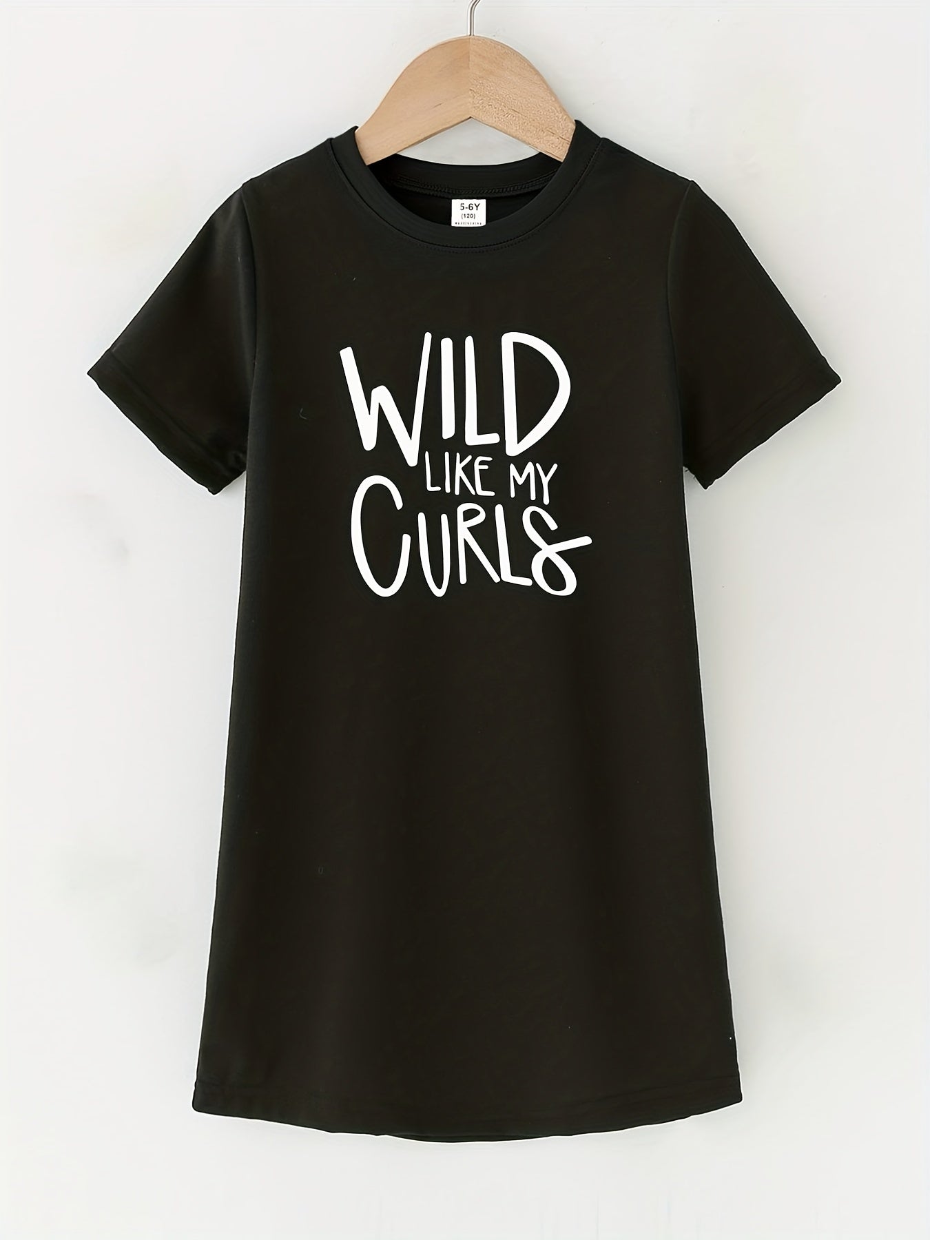Toddler Girls Wild Like My Curls T Shirt Dress