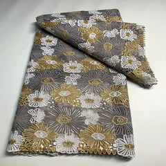Polyester Embroidery African Lace Fabric Guipure Cord Celebration Cotton Lace