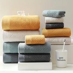 3pc Cotton Towel Set Soft & Absorbent Bathroom Towels