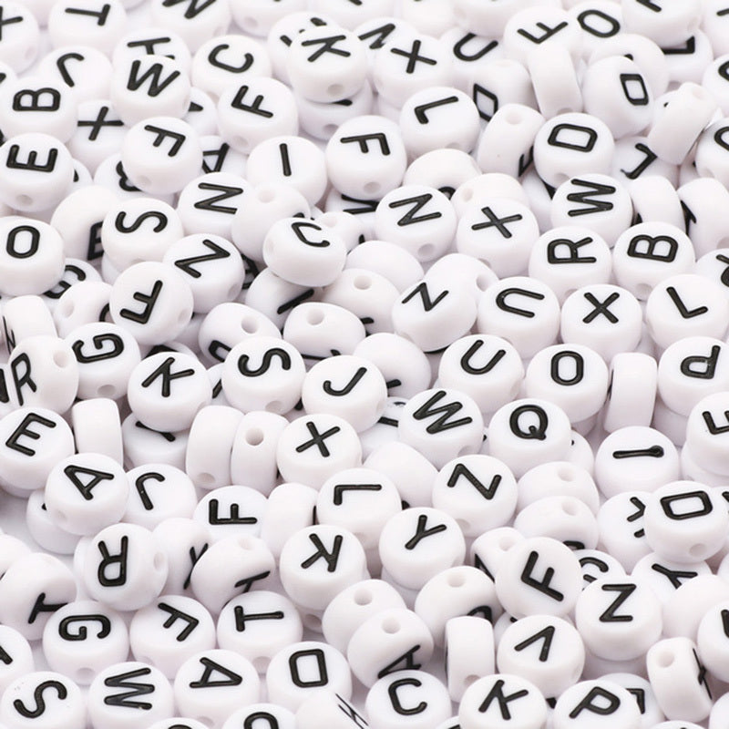 100pcs Mixed Letter Acrylic Beads for Jewelry Making