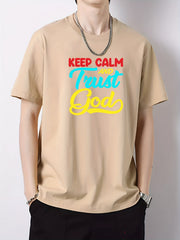Men's Cotton Graphic Crew Neck Active T shirt for Summer