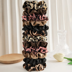 12pcs Leopard Print Hair Scrunchies Ponytail Holders