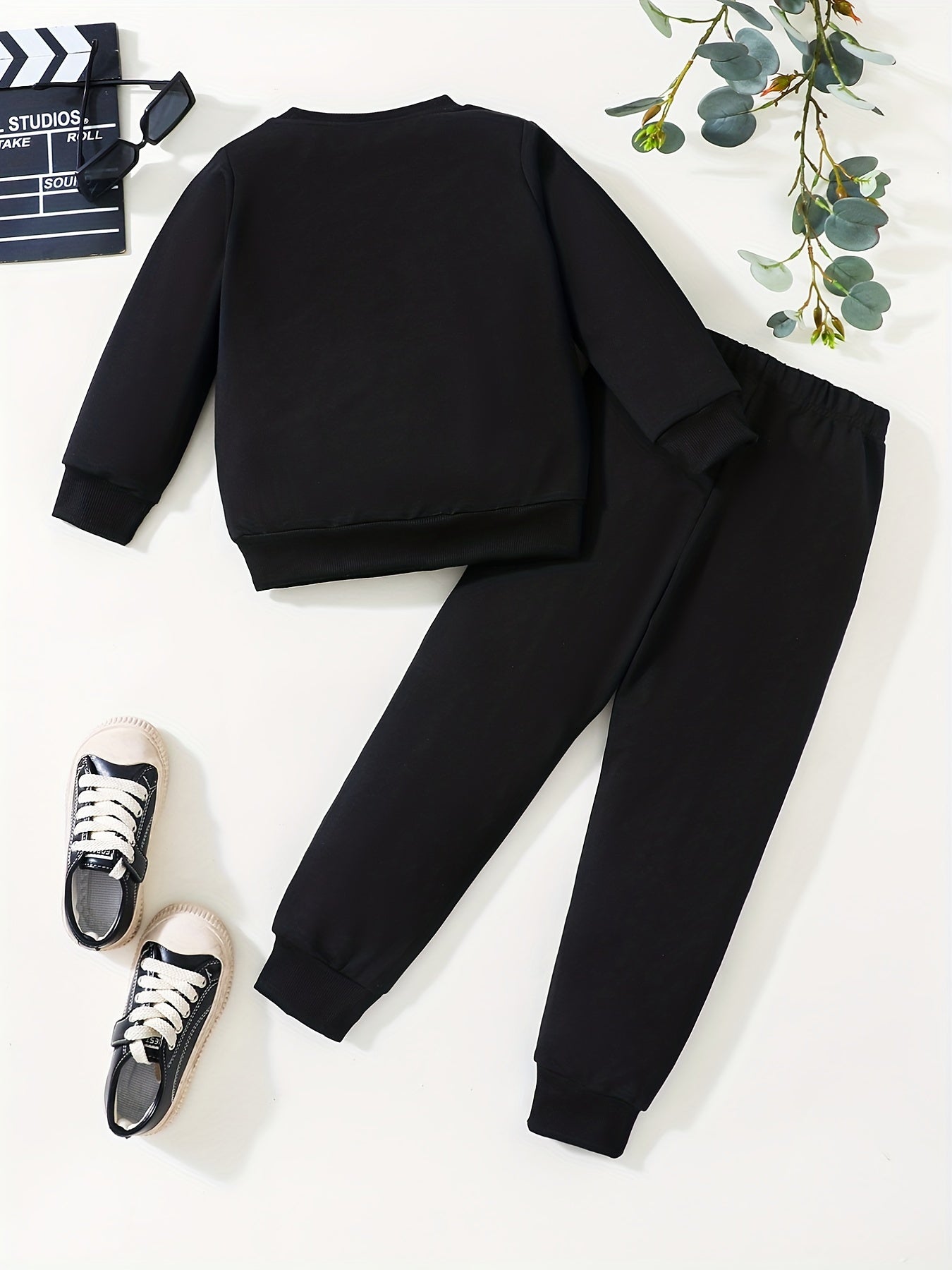 Boys' Gamepad Graphic Sweatshirt & Pants Set Spring Fall Outfit