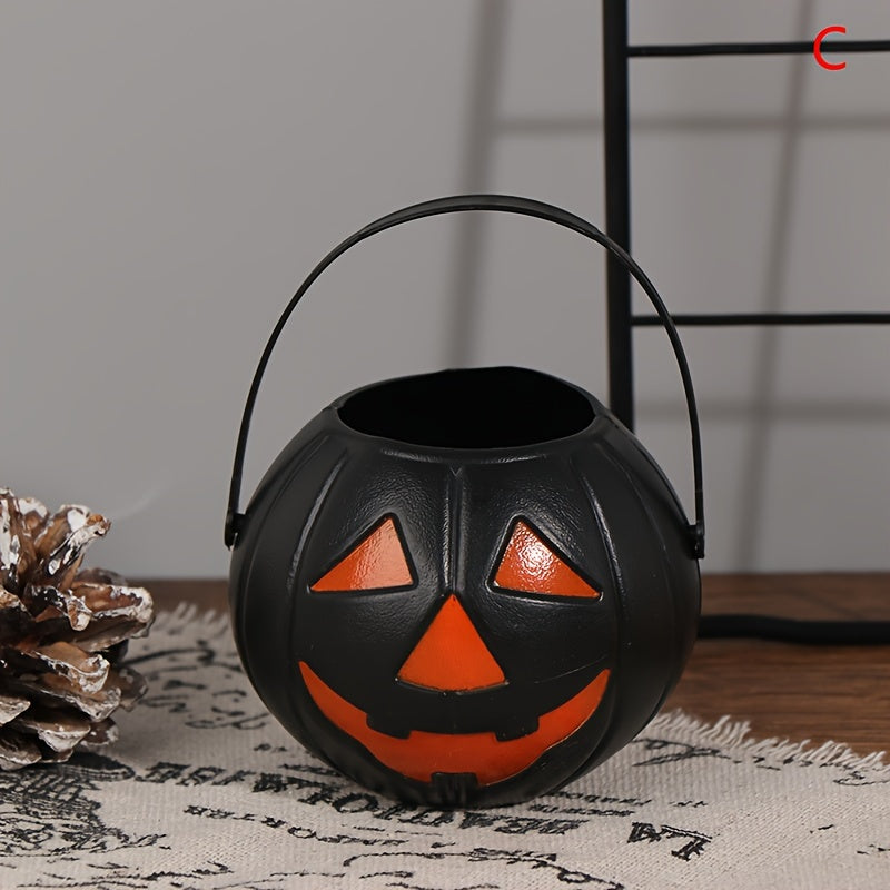 Halloween Pumpkin Lantern Decoration Handheld Pumpkin Bucket