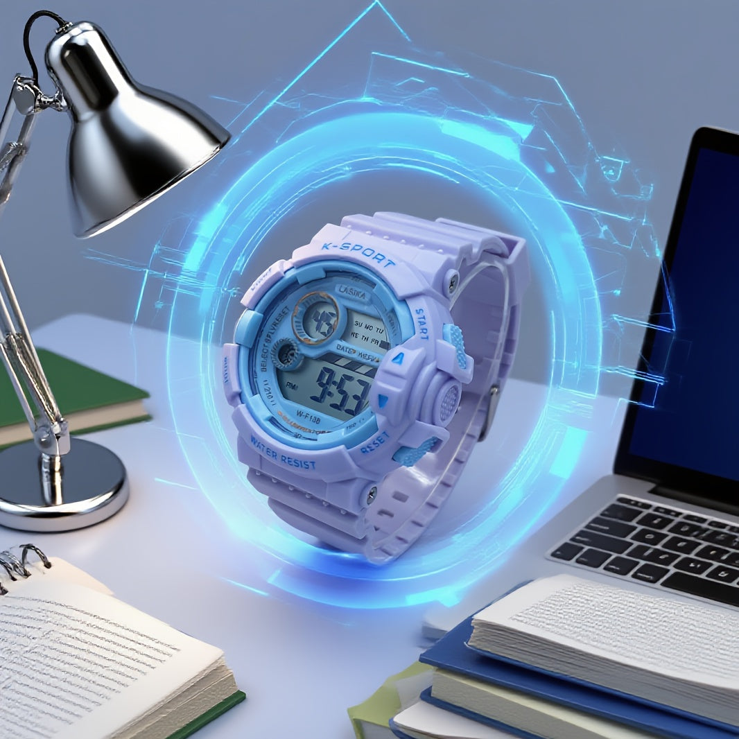 Waterproof Alarm Clock Digital Sport Wristwatch for Girls Teens Women