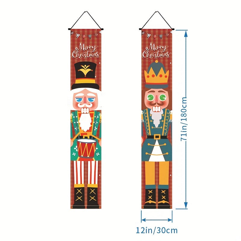 2pcs Nutcracker Christmas Couplets Holiday Party Santa Decorating