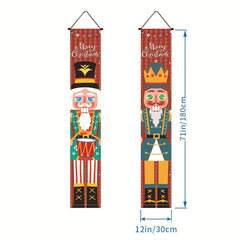 2pcs Nutcracker Christmas Couplets Holiday Party Santa Decorating