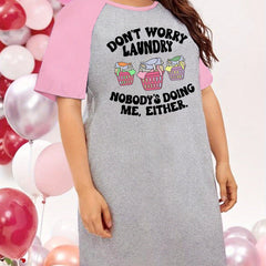 Funny Turtle Graphic Raglan Nightdress