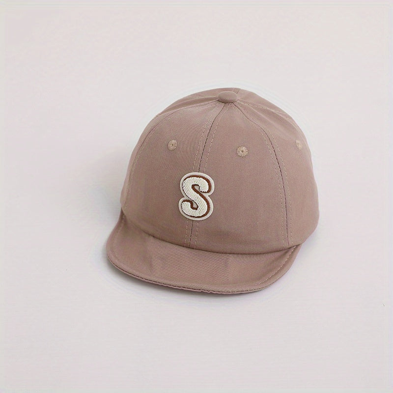 Kids Autumn Baseball Cap with Letter Embroidery