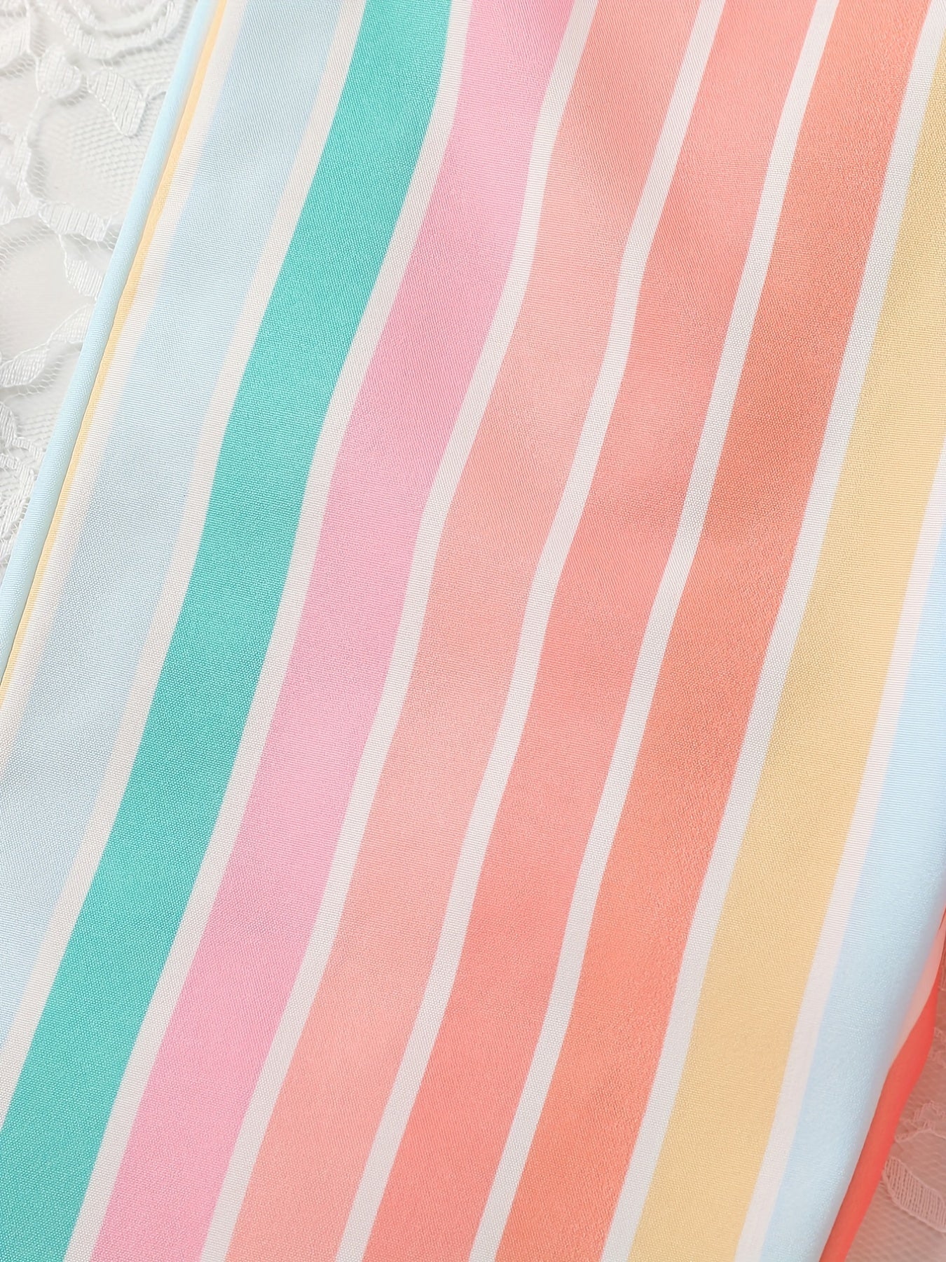 Toddler Girls Striped Frill Trim Cami Rompers Jumpsuits