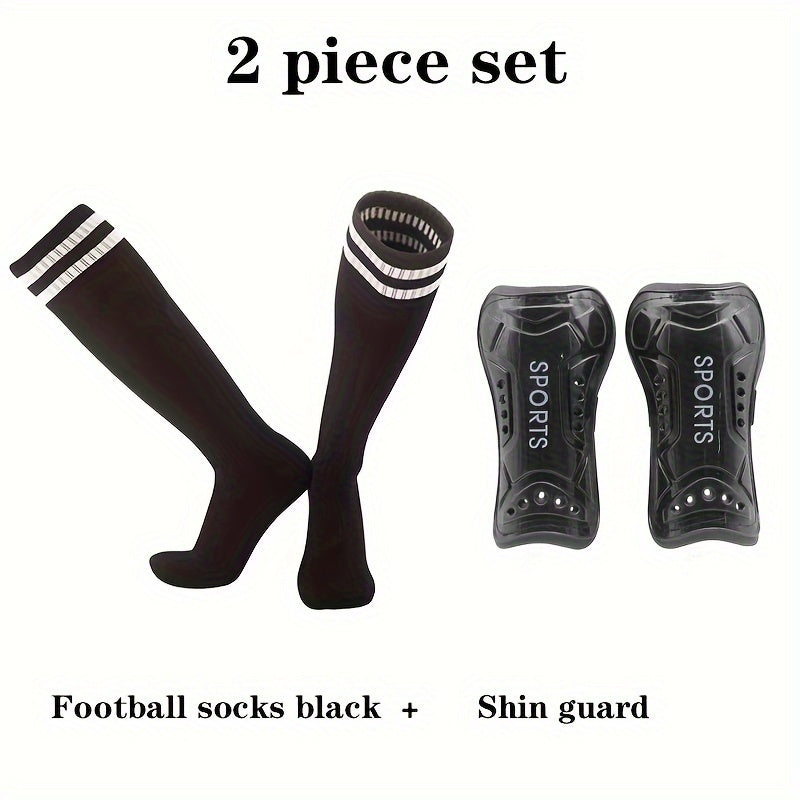 Football Socks With Shin Guard Set Thickened Soccer Socks Calf Protector