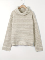 Solid Long Sleeve Turtle Neck Sweater