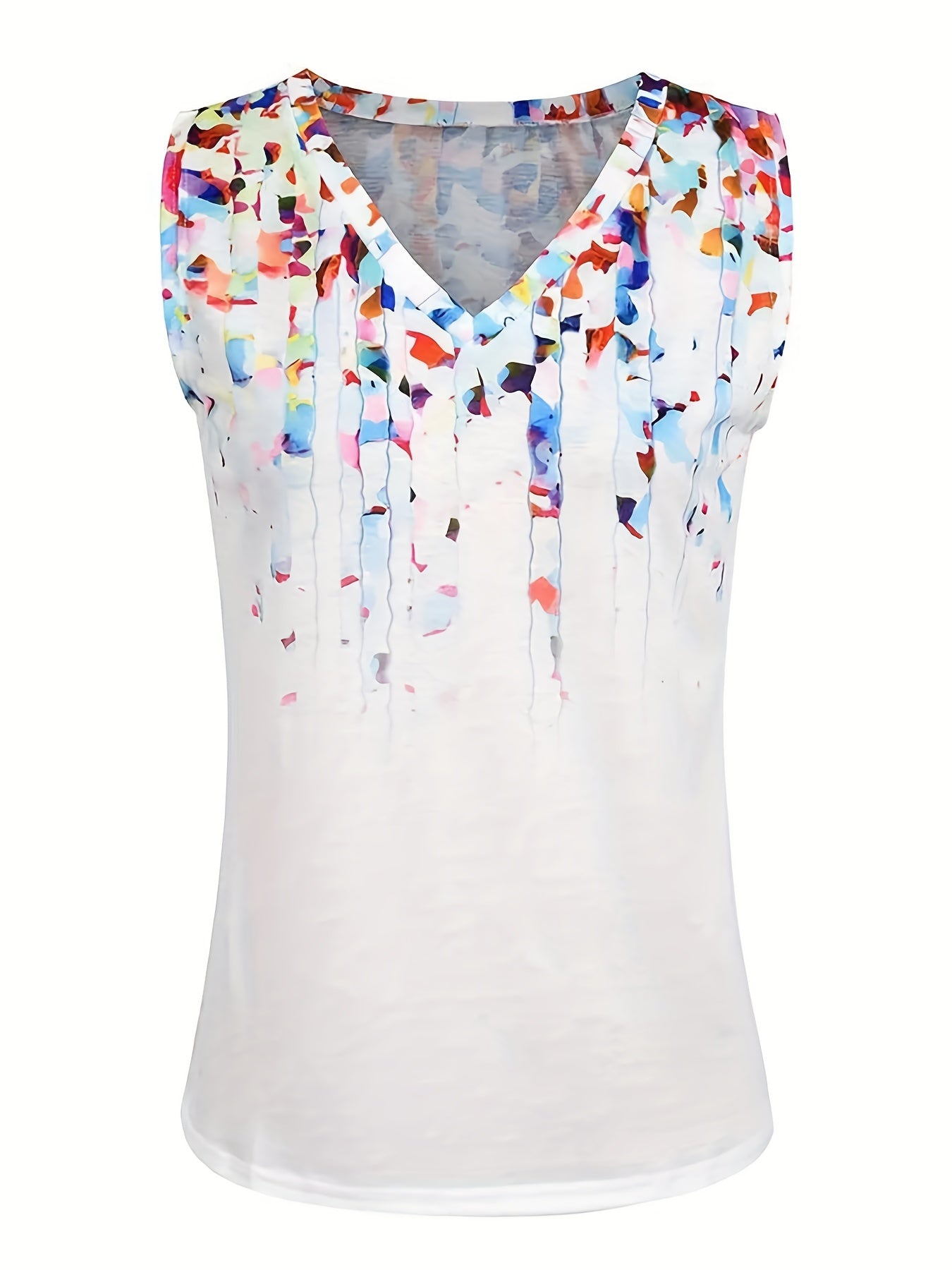 Women's Plus Floral Print V-Neck Tank Top
