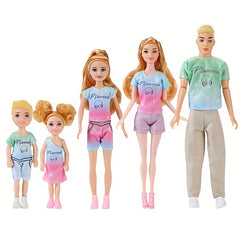 Happy Family 11.5 Inch Doll Toy Set Casual Outfit Husband Wife Daughter Son
