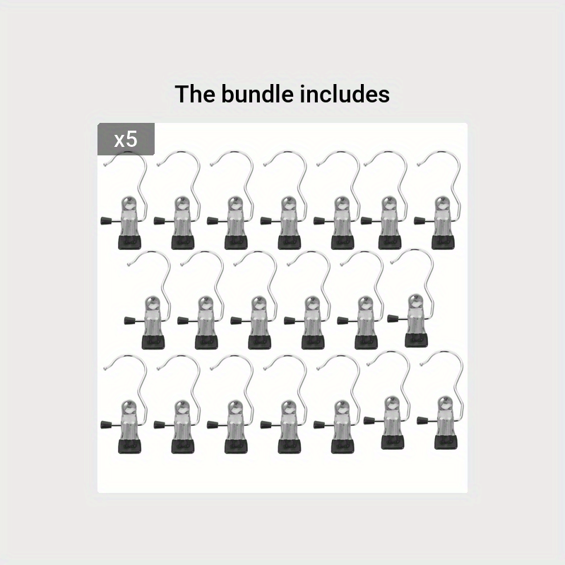 20pcs Stainless Steel Hanger Clips Clothes Pants Wardrobe Organizer