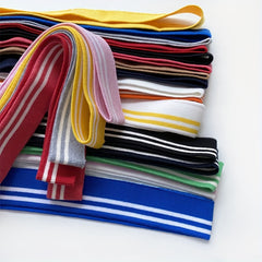 Pure Cotton Striped Collar V-neck Cuff Knit Elastic Collar Thread Fabric
