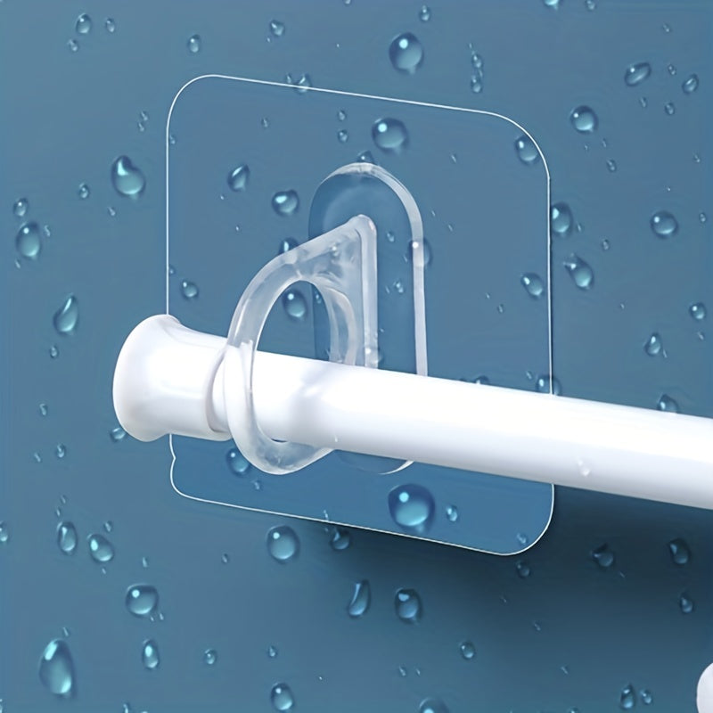 10pcs Telescopic Rod Hooks Shower Curtain Rod Hooks Strong Adhesive